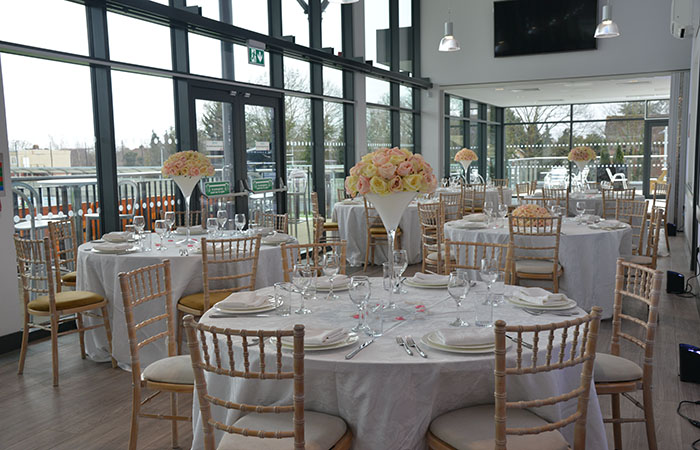 Wedding table layout first floor at Arbour Park.