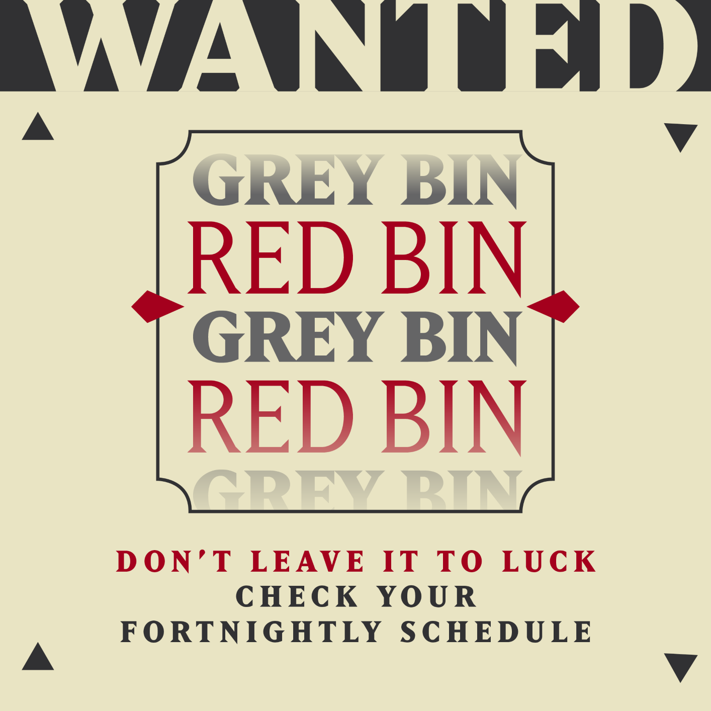 Image of a scrolling red bin grey bin panel