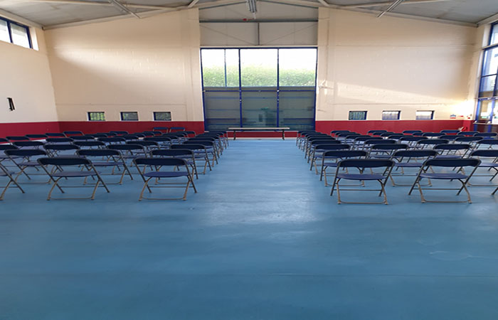 Main hall theatre layout at Cippenham CC