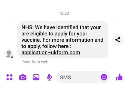 scam text message