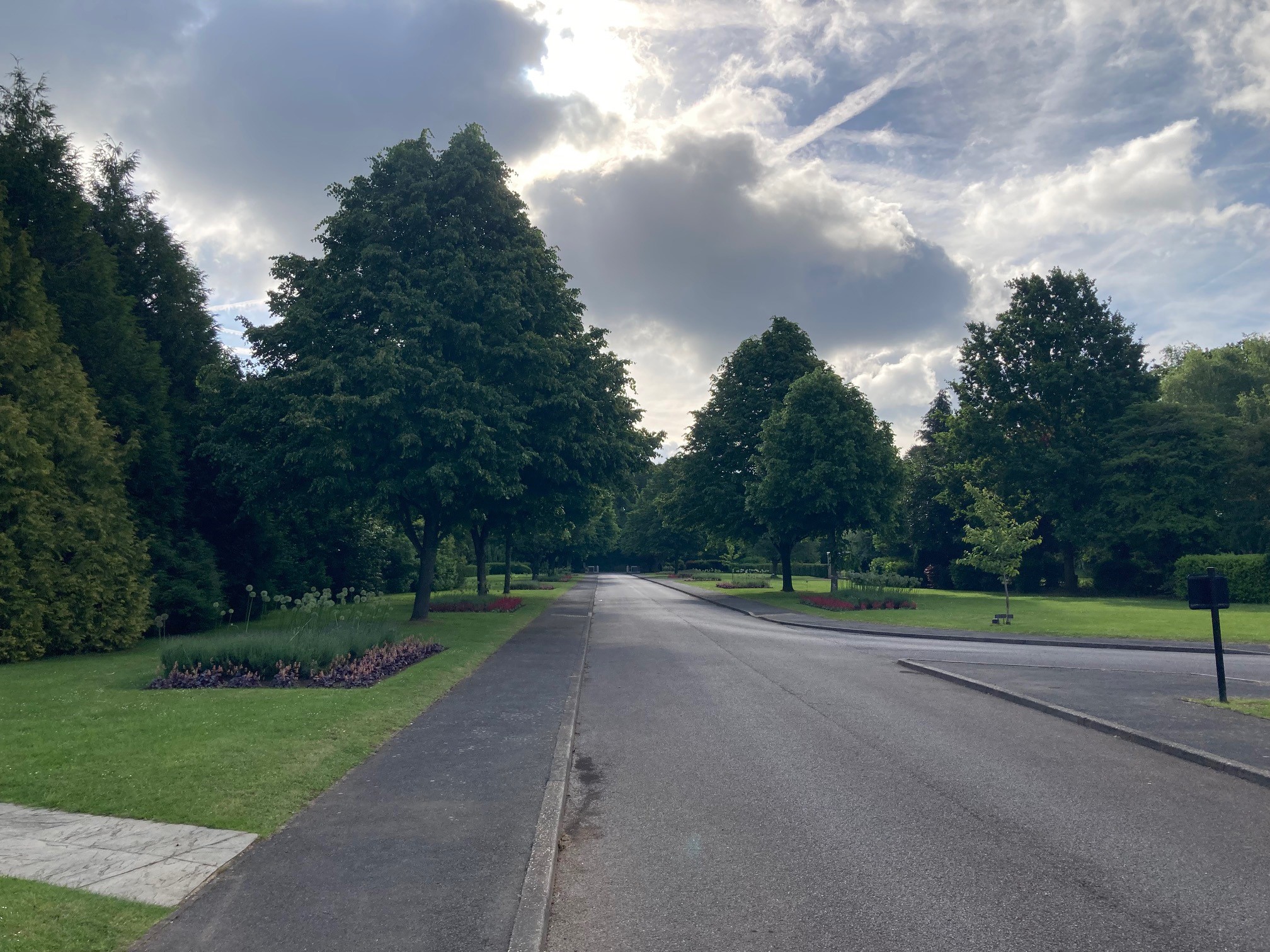 Image of driveway leading to Slough Cemetery