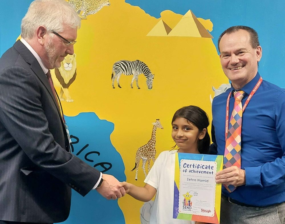 Neil Hoskinson, Interim Associate Director of Education, Slough Borough Council, Zehra Hamid, and Pete Rowe, Executive Headteacher, Ryvers School.