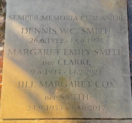 Paving stone memorial with engraved names