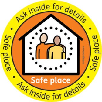 Businesses who have signed up to the Safe Place Scheme will display a sticker in their window.