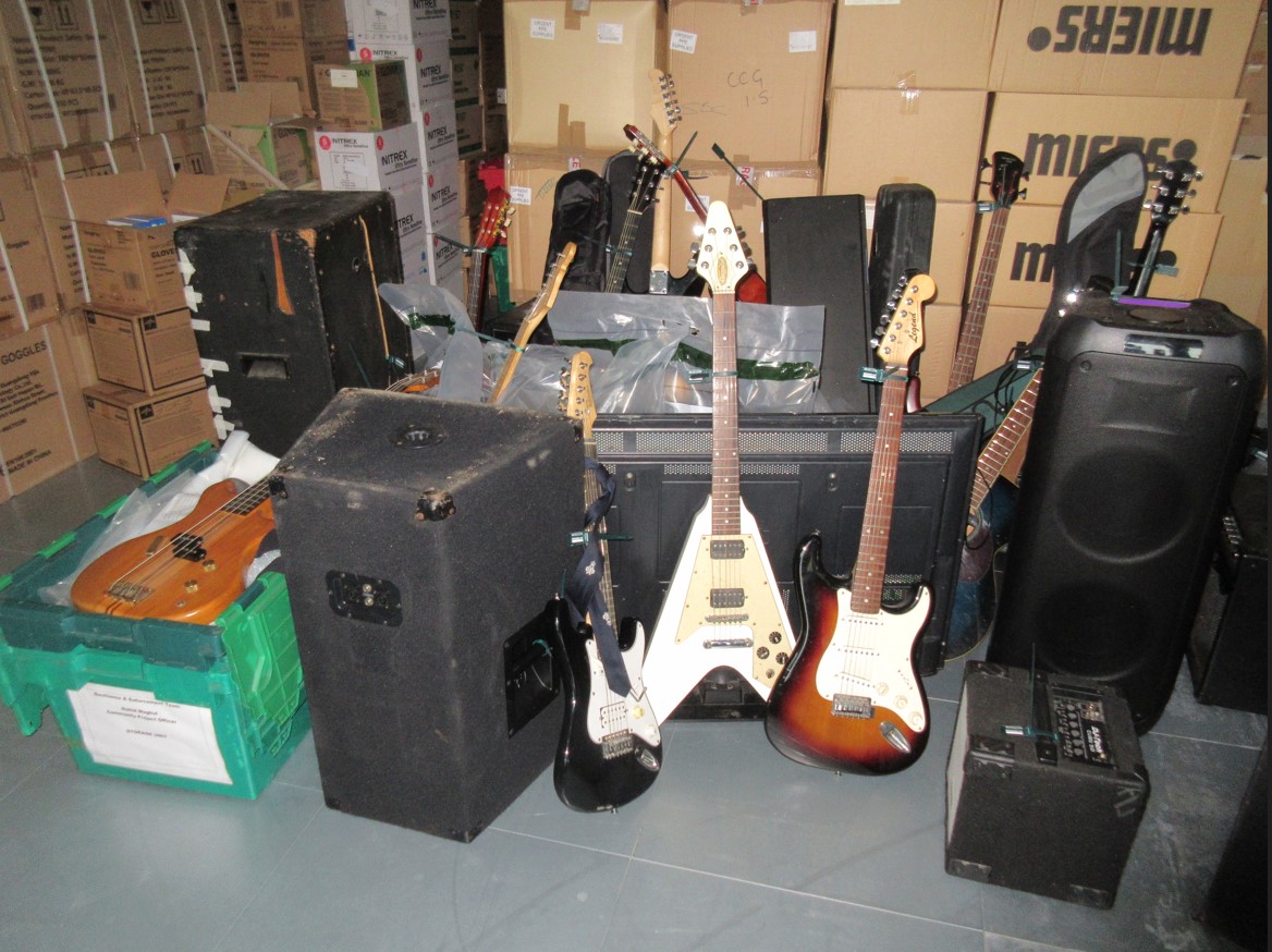 Seized noise-making equipment