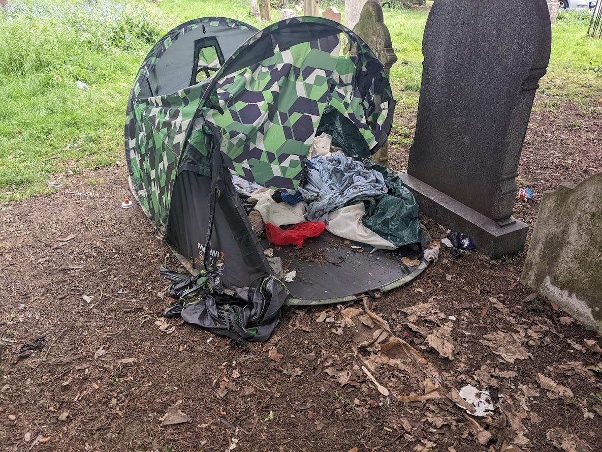 Image of a tent in the churchyard of St Mary's Church