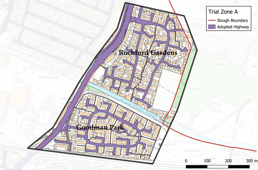 Map of Rochfords Garden and Goodman Park area