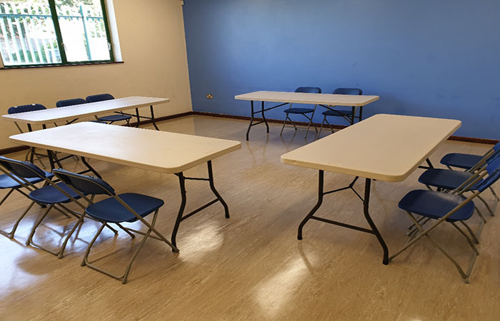 Small hall classroom layout Weekes Drive