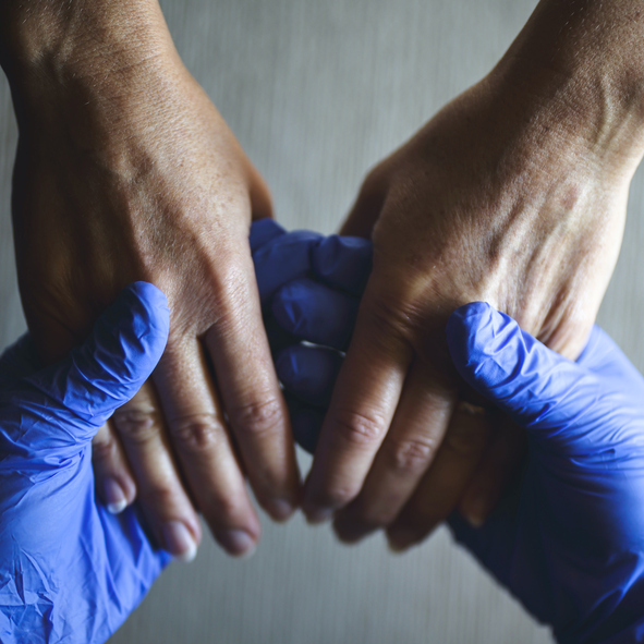 Stock photo  for Care homes - people holding hands