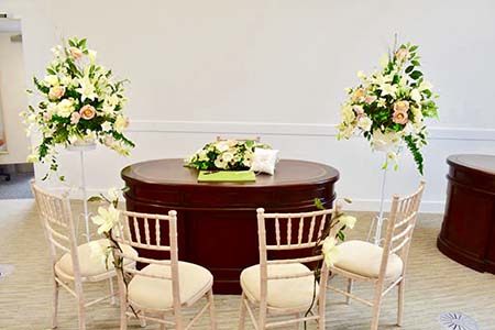 Elizabeth Room set up for a wedding