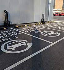 Electric car charging point at Slough Ice Arena