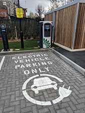 Electric car charging point at The Centre